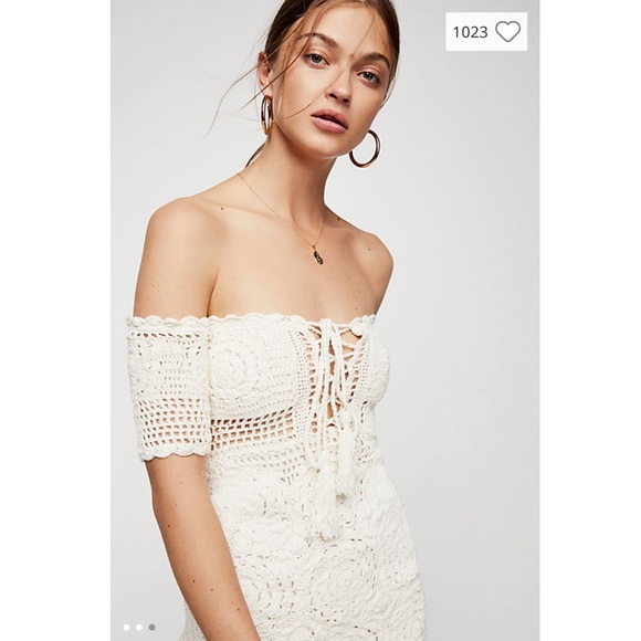 Free People Racing Hearts Crochet Midi Dress - Picture 3 of 4